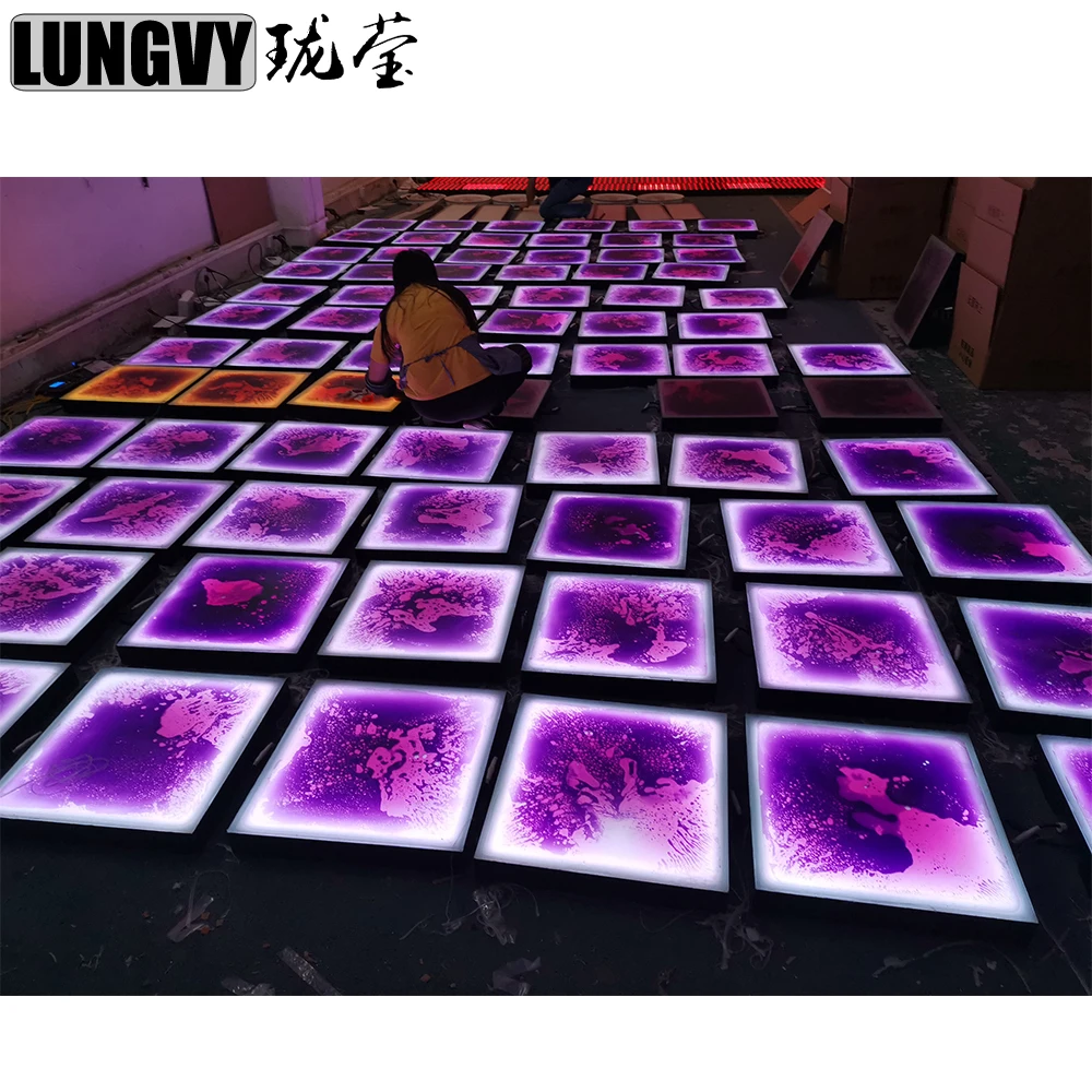 

50x50cm RGB Liquid Effect LED Dance Floor Disco KTV Light Stage Lighting Dancing Panels