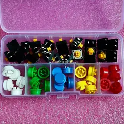 25PCS Tactile Push Button Switch Momentary 12*12*7.3MM Micro switch button + 25PCS Tact Cap(5 colors)