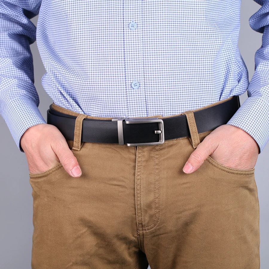 Ceinture en cuir véritable de luxe pour hommes, sangle de surintendant, sangle de ser, environnement automatique, haute qualité, nouveau