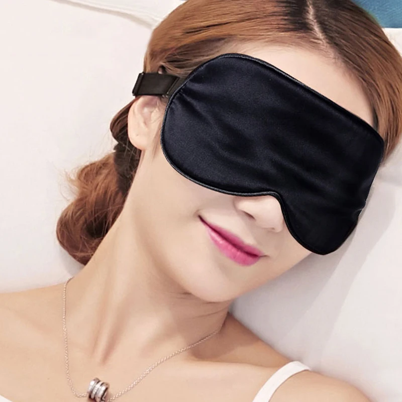 100% Silk Eye Mask Goggles double-sided eyeshade Relieve Fatigue Eye Masks Sleep Blindfold rest travel relax auxiliary sleep