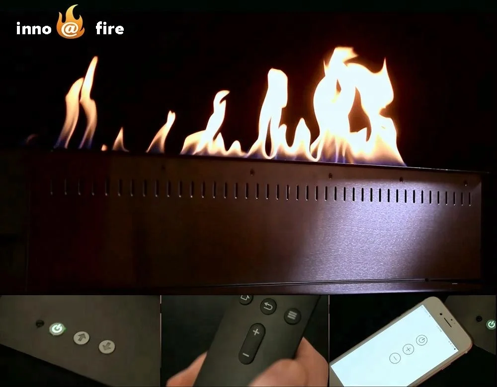 Inno-Fire – insertion de cheminée de 48 pouces, véritable brûleur de feu