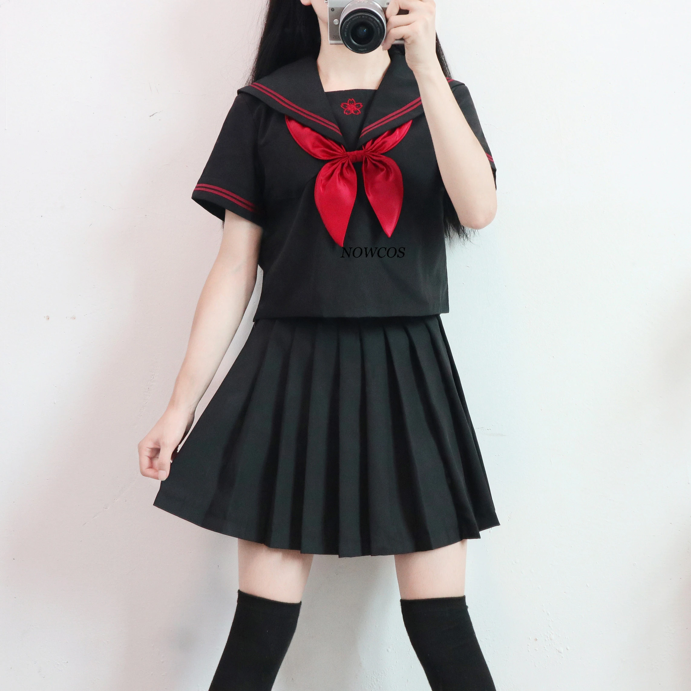 School Girl Sakura Saia Estilo Japonês JK Uniforme Japão Moda Colégio Marinheiro Traje Plissado Anime Camisola para Meninas Roupas