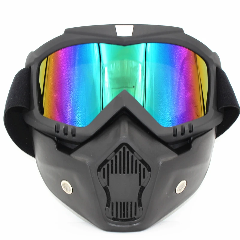 

Anti-fog Men Women Ski Snowboard Mask Snowmobile Skiing Goggles Windproof Motocross Protective Glasses Safety with Mouth Filter