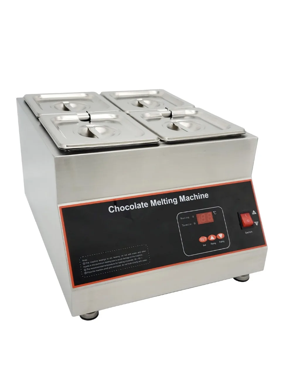 Digital Display Air Heating Chocolate Melting Machine Four Grid Chocolate Warmer Melter 220V 110V Melt Cheese And Warm Milk