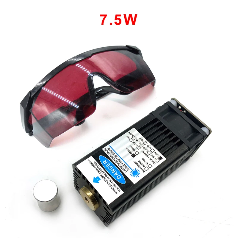 DIY laser engraving 7500MW fixed focus high power laser module blue 445nm laser head  with TTL Can Engrave Metal