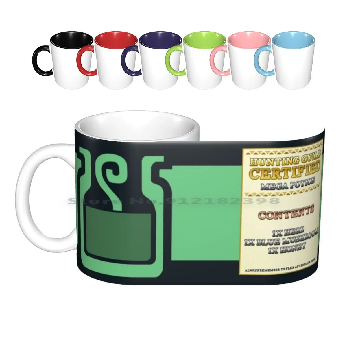 Guild Mugs-Mega Potion Ceramic Mugs Coffee Cups Milk Tea Mug Monster Hunter Monster Hunter Potion Mega Potion Mega 3ds Mh4u