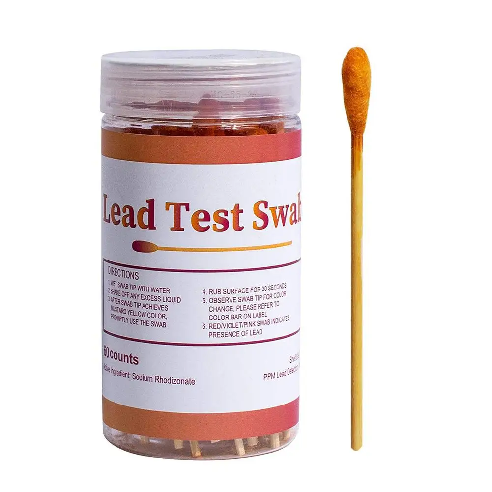 60PCS Ead Test Kit tampone di cotone non tossico monouso Kit di Test al piombo ad alta sensibilità per stoviglie vernice cosmetici di classe