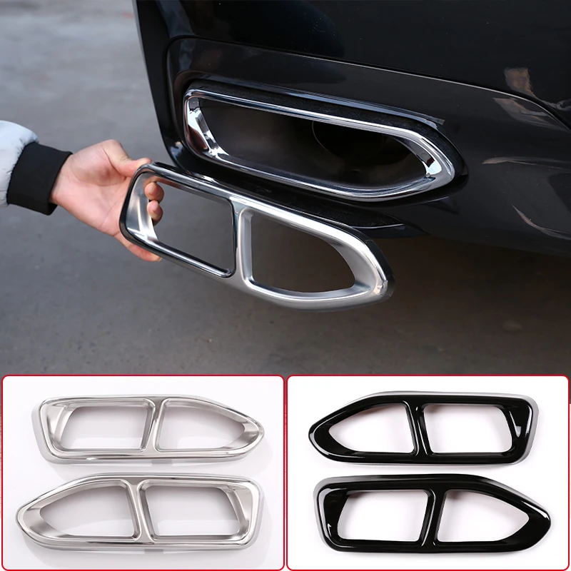 Stainless Steel Tail Throat Pipe Modified Cover Trim For BMW 7 Series G11 G12 2016-2020 Car Exhaust Tail Pipes Decoration Frame