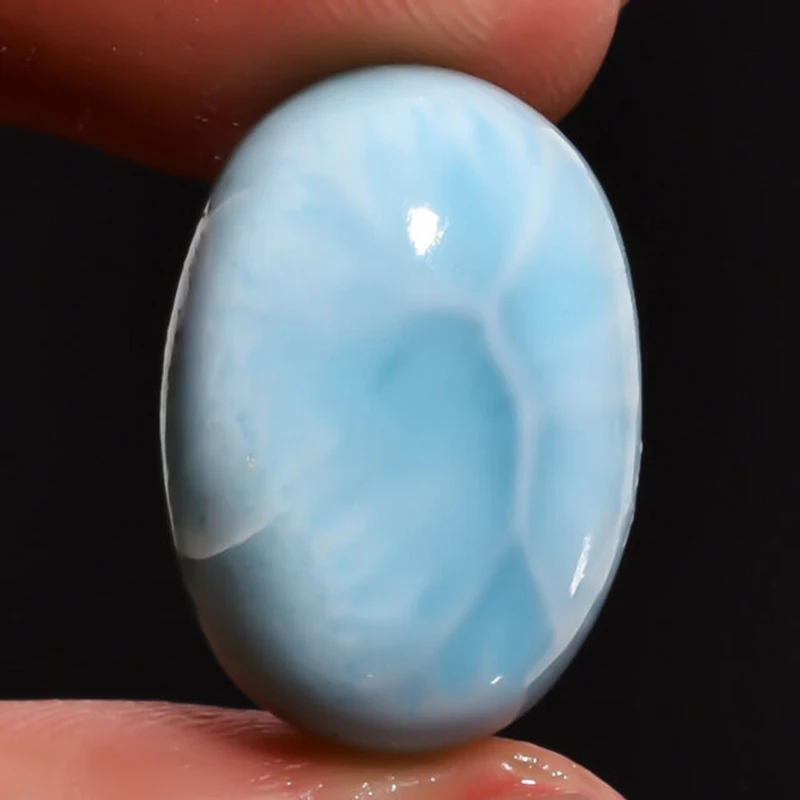 Larimar naturel ovale en vrac, bleu océan, 8x10mm, vente en gros