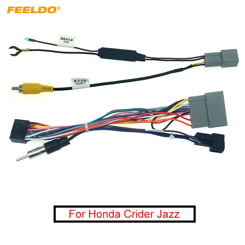 

FEELDO Car 16pin Audio Wiring Harness For Honda Crider Jazz Aftermarket Stereo Installation Power Wire Adapter