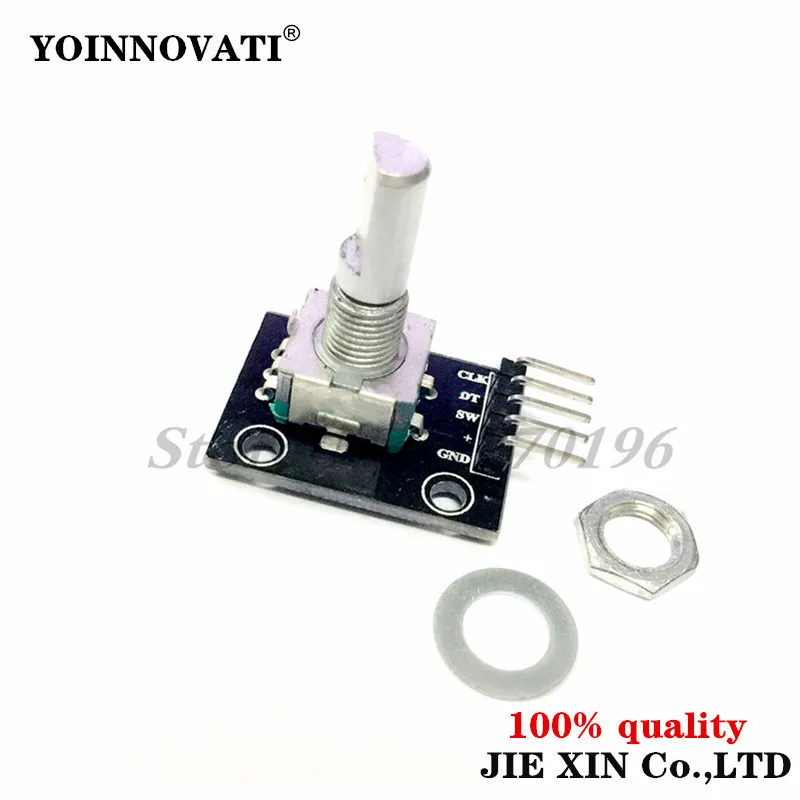 50pcs 360 Degrees Rotary Encoder Module For Arduino Brick Sensor Switch Development Board KY-040 With Pins