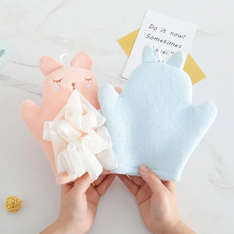 1PC Creative Baby Bath Gloves Children Cartoon Cactus Bath Towel Scrubbing Gloves Body Clean Sponge Bath Accessories Soft Gloves