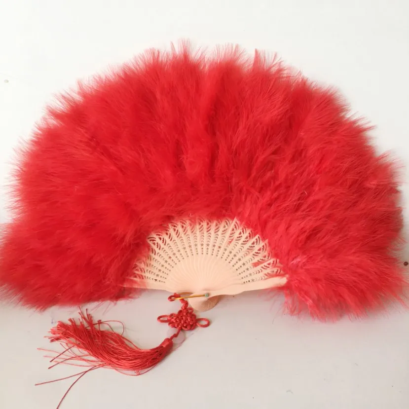 12pcs New Years Anniversary Event Party Favors Wedding Marriage Bride Photo Props Dancing Ostrich Feather Hand Fans For Guests