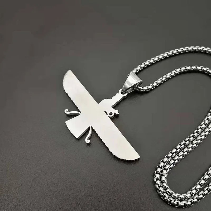 الهيب هوب روك الفولاذ المقاوم للصدأ إيران Faravahar Ahura مازدا قلادة قلادة للرجال الزراديوية مجوهرات الذهب والفضة اللون
