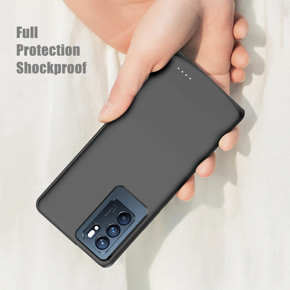 10000mAh Portable Powerbank Cover For OPPO Reno 6 Pro Plus Battery Cases Power Bank Cover For OPPO Reno 6 Pro+ Charging Case