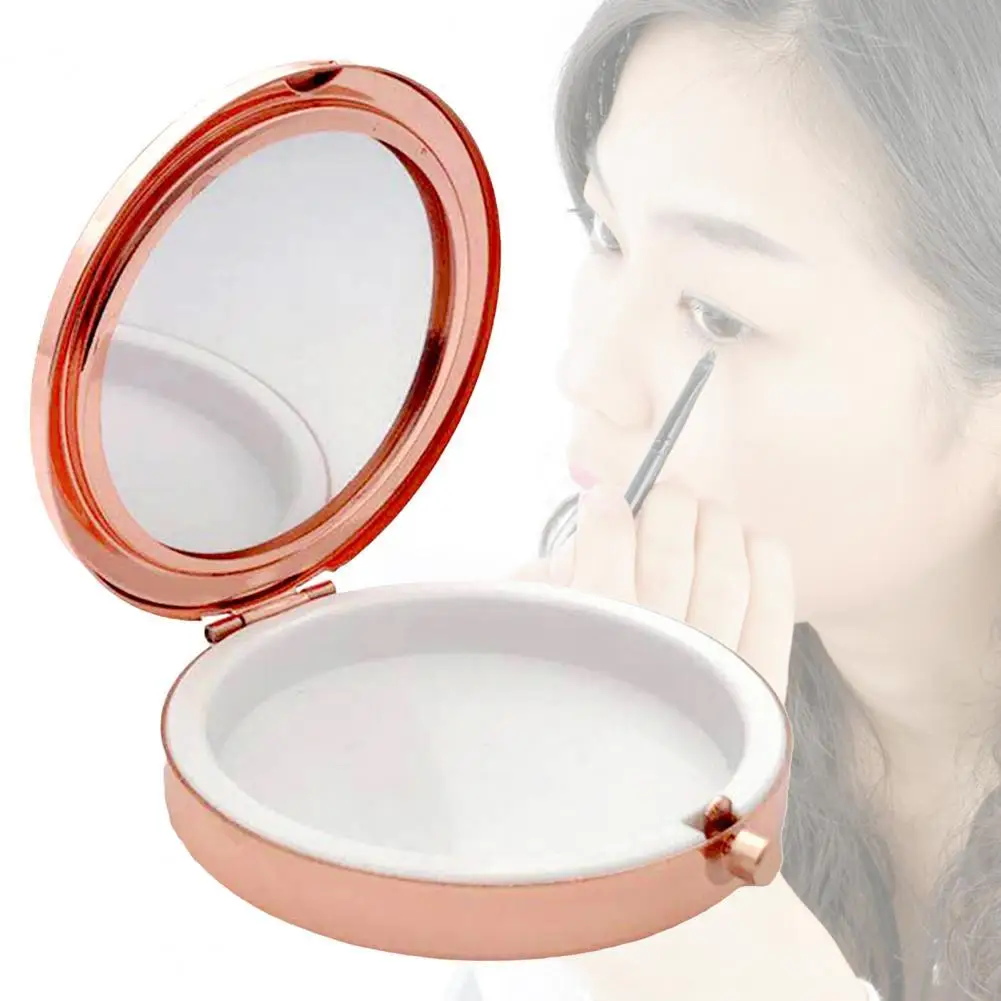 Carry on Mirror Collapsible Mini Mirror Lightweight Stainless Steel Folding Mirror Quicksand Eyelash Box Makeup Mirror for Women