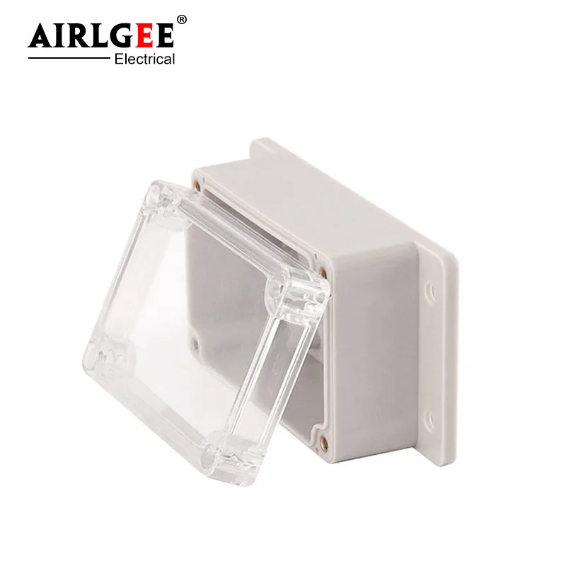 100 * 68 * 50mm transparent cover with fixed waterproof ABS plastic junction box General Electric project housing light gray