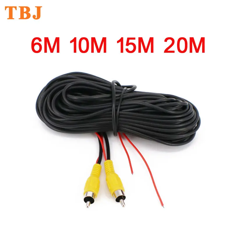 6 Meters 10M 15M 20M Car Truck RCA Video Extension Cable Male to Male with trigger wire for Backup Camera Rear View Parking