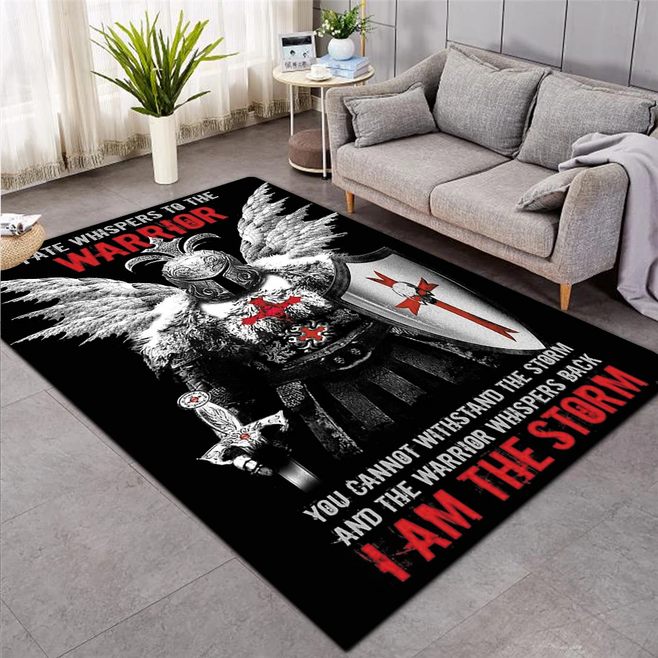 Knights Templar  cavalier Carpet Soft Flannel 3D Print Rug Parlor Mat Area Rug Anti-slip Large Carpet Rug Living Room Decor 007