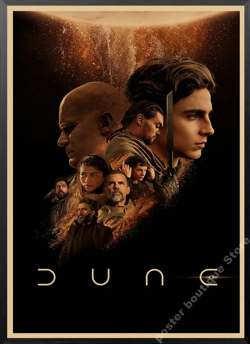 Movie Dune Retro Poster Travel Poster Artwork Fancy Wall Sticker for Coffee House Bar