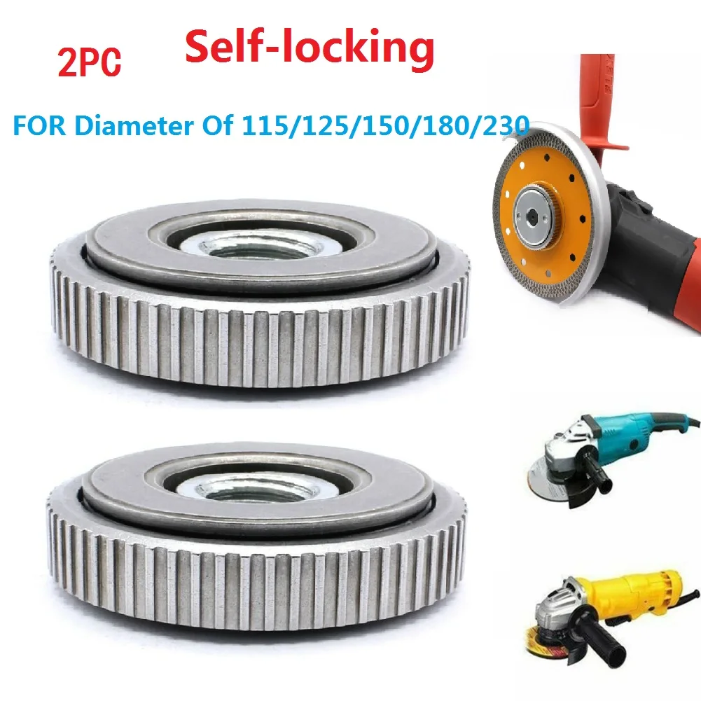 2pcs M14 나사 앵글 그라인더 액세서리 내부 외부 플랜지 너트 교체 퀵 릴리스 Bosch Makita 용 전동 공구