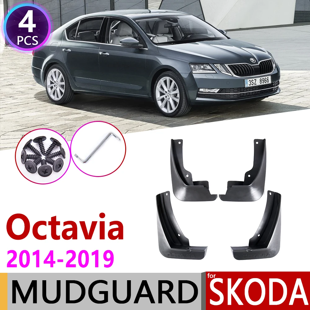 for Skoda Octavia 3 Sedan MK3 A7 5E 2014~2019 Mudflap Fender Mud Guard Splash Flaps Mudguard Accessories Mudguard 2015 2016 2017