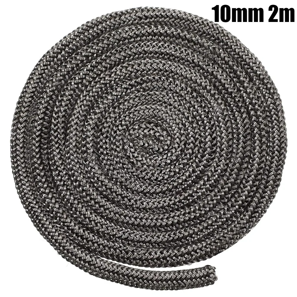 2m*10/12mm Black Fibreglass Rope Wood Burning Stove Heater Log Burner Door Seal Gasket Anti High Temperature Oven Part