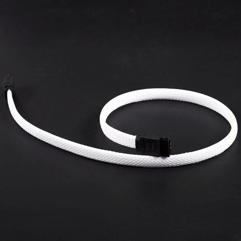 50CM SATA 3.0 III SATA3 7pin Data Cable 6Gb/s SSD Cables HDD Hard Disk Data Cord with Nylon Sleeved Premium Version