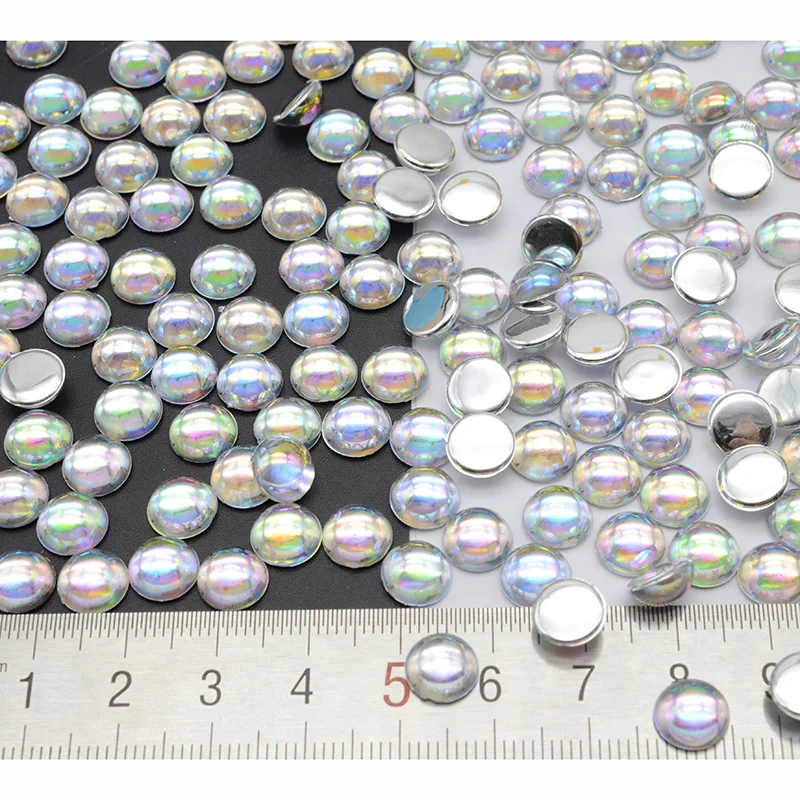 3/4/5/6/8mm DIY Clear AB pendant jewelry accessories Cabochon Domes Round Water droplets Wihout glue Beads