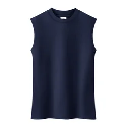 Camiseta de algodón sin mangas para mujer, chaleco informal ajustado de color sólido, Top corto de corte inferior para mujer, chaleco de Fitness de verano