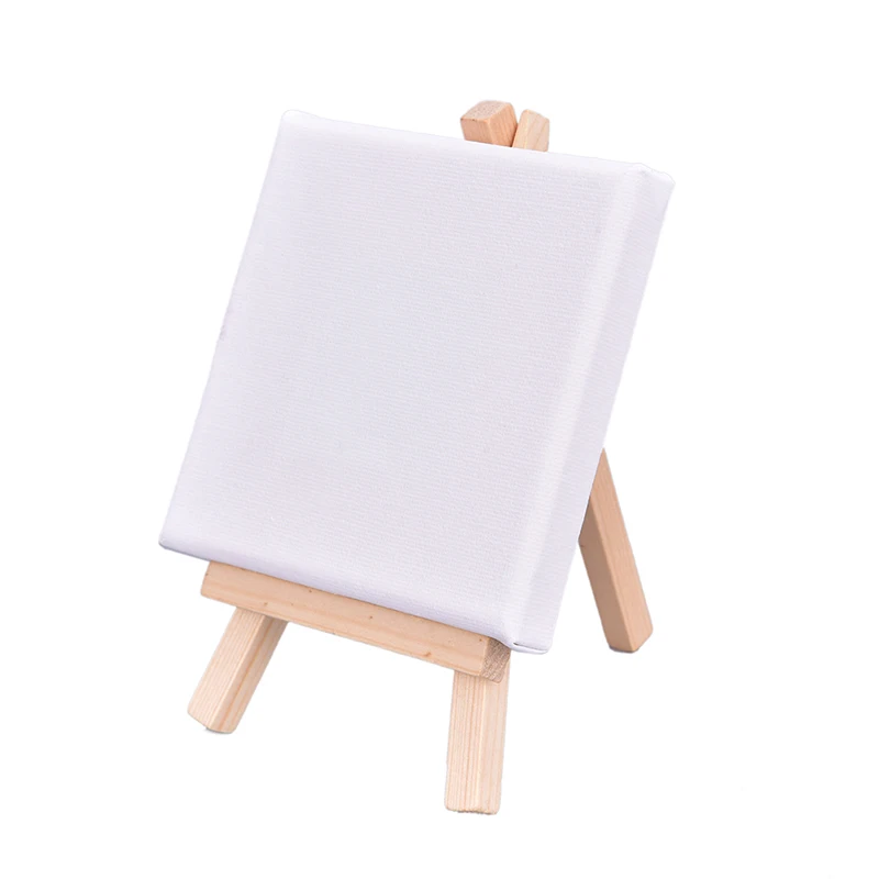 Lot 10 Mini Toiles Vierges 10x10 Cm + Chevalet & Aimants – Peinture Acrylique Aquarelle DIY