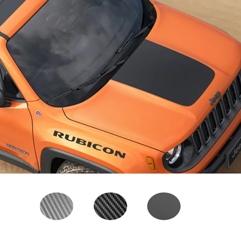 

Matte Black Front Head Hood Center Sticker Precut Carbon Fiber Decals Vinyl Graphics Wrap for Jeep Renegade 2014-2017 2018 2019