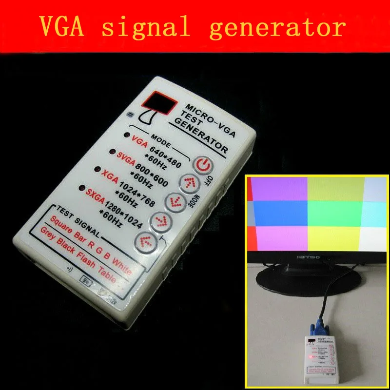 Generador de señal VGA portátil SVGA/XGA 60HZ para probador de Monitor de pantalla LCD CRT, Cable USB, VGA, SVGA XGA