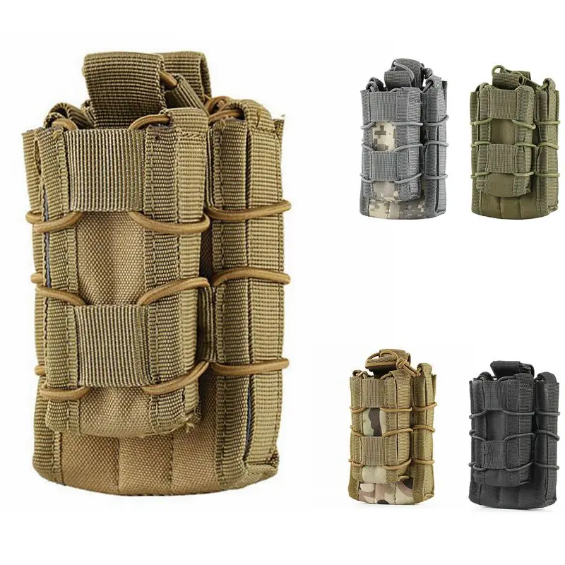 Molle Bag Pouch Tactical Open Top Double Layer Rifle Mag Pouch Airsoft Hunting Multicam Molle Pouch Magazine M4 M14 AK