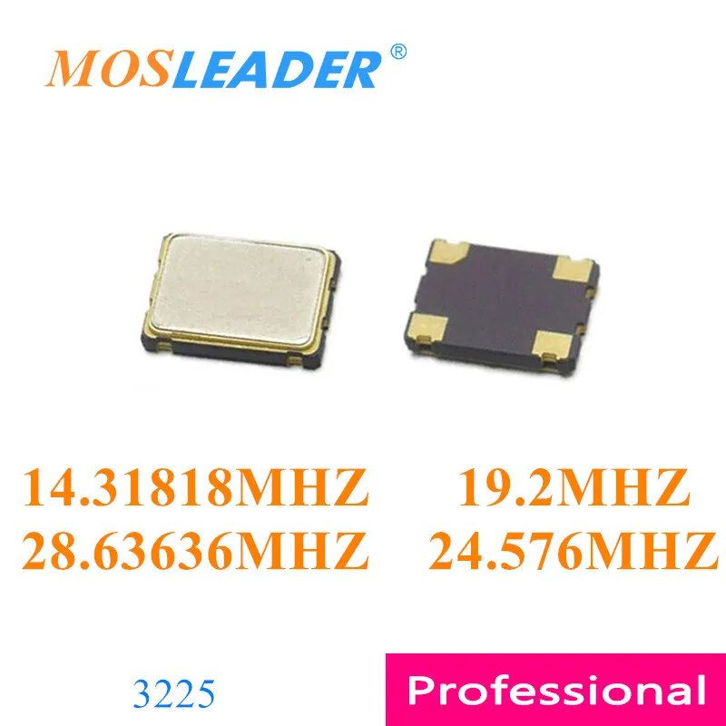 Mosleader 1000PCS 3000PCS 3225 4P 14.31818MHZ 19.2MHZ 24.576MHZ 28.63636MHZ 3.2*2.5MM Passive crystal oscillator SMD Crystals