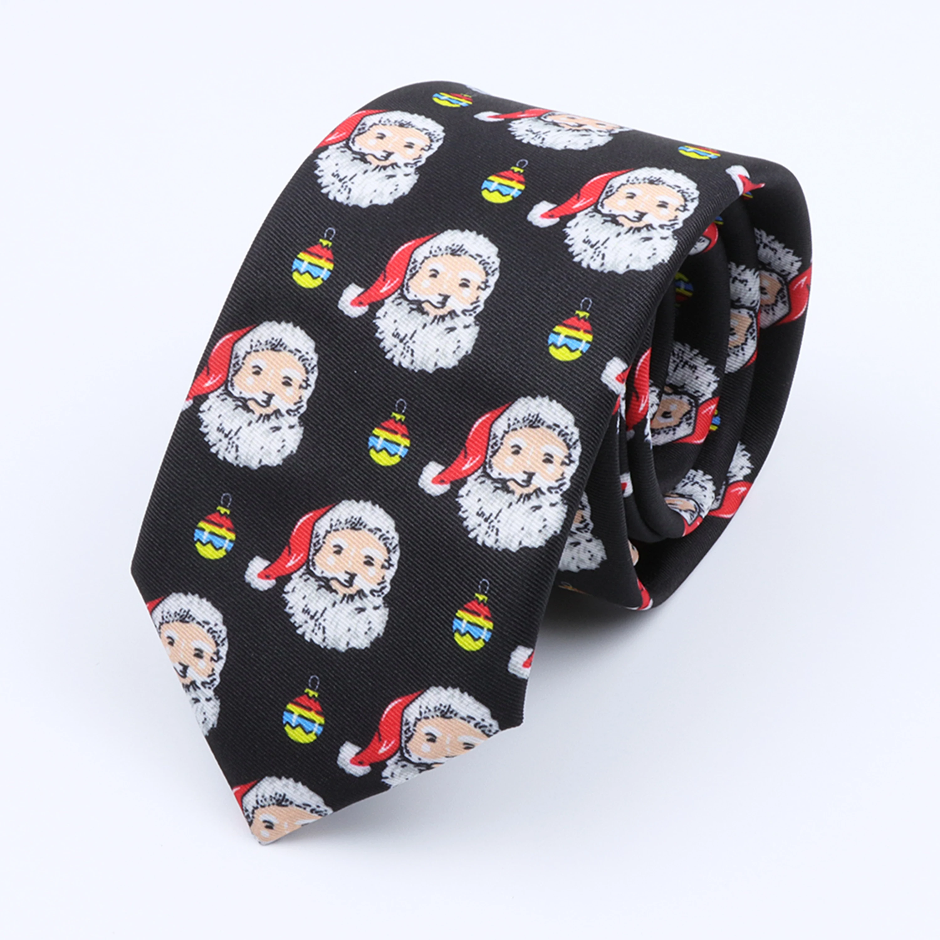 Red Black Blue Soft Printed Christmas Tie Polyester Snowman Santa Claus 7cm Neckties Classic Festival Accessories Theme Gift