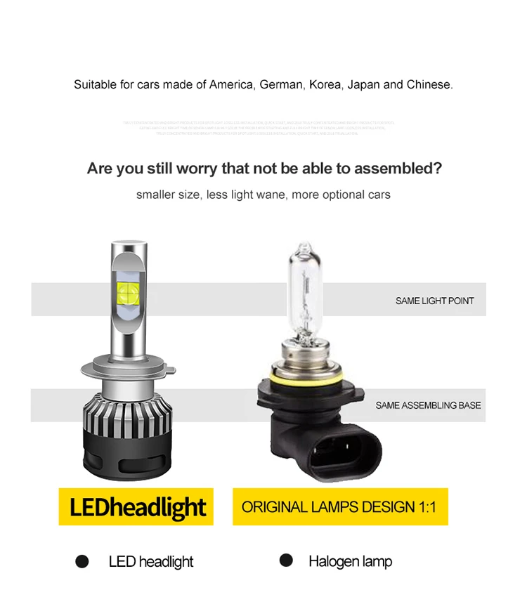 2 قطعة مصباح تلقائي 12V H4 led H1 H7 H11 9005 HB3 9006 9012 D2S سيارة المصابيح الأمامية 6000K XHP70 110W 13200LM led كشافات الضباب ضوء