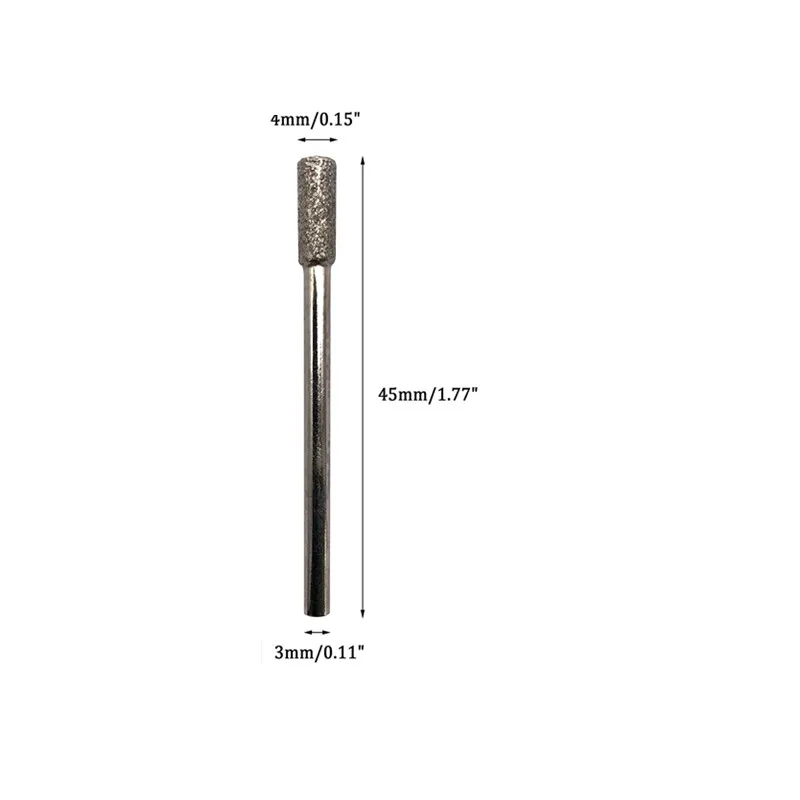 Affûteur de scie à chaîne, fraise cylindrique revêtue de diamant 4mm, lime en pierre, affûtage de la scie à chaîne, outils de meulage de sculpture 10 pièces