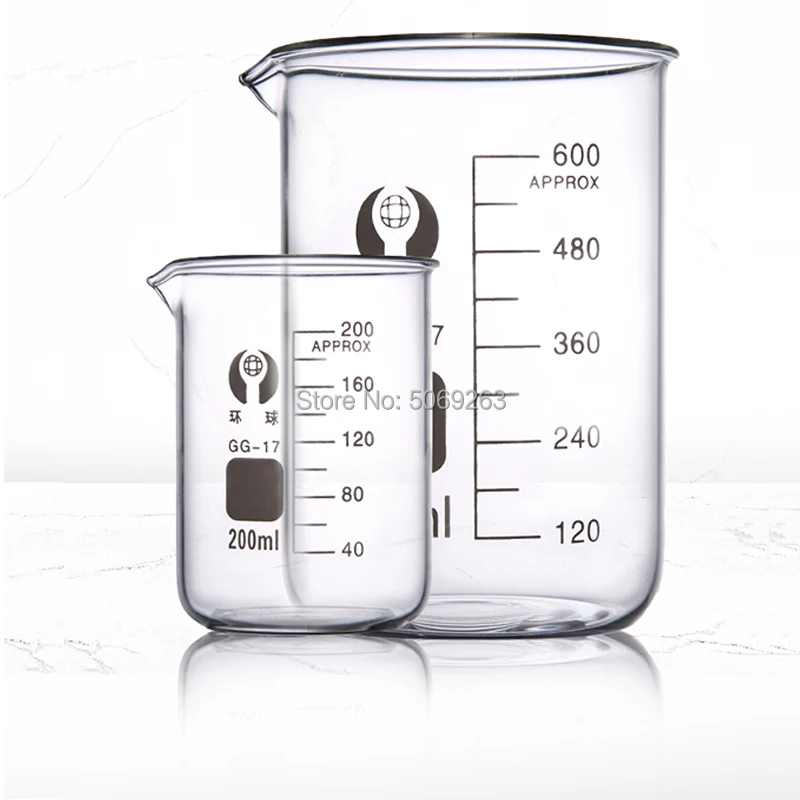 High-quality 1set Lab Borosilicate GLass beaker all sizes chemical Form Borosilicate 3.3 Glass with Graduation