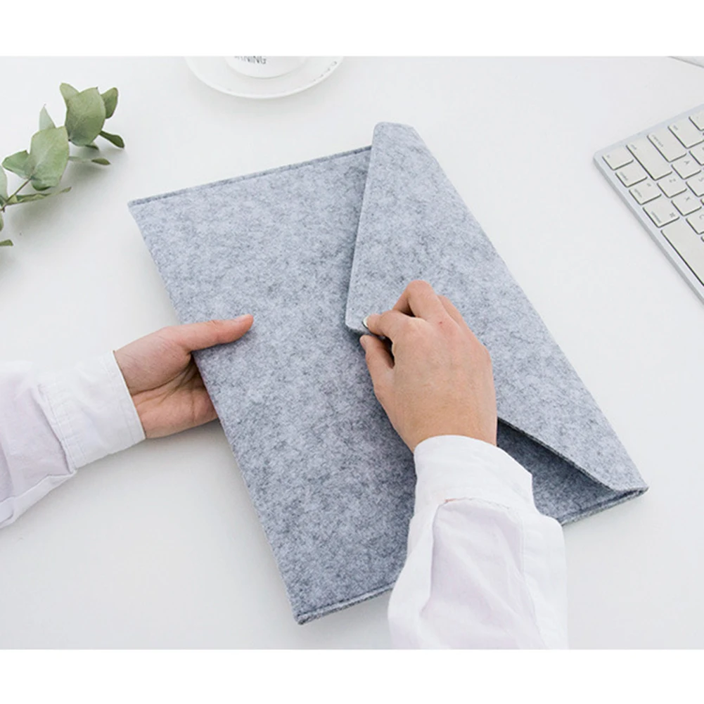 1 Pc Simple One-color A3 Bag Documents Large Capacity Business Portfolio File Folder Felt Goods For Filing Documents