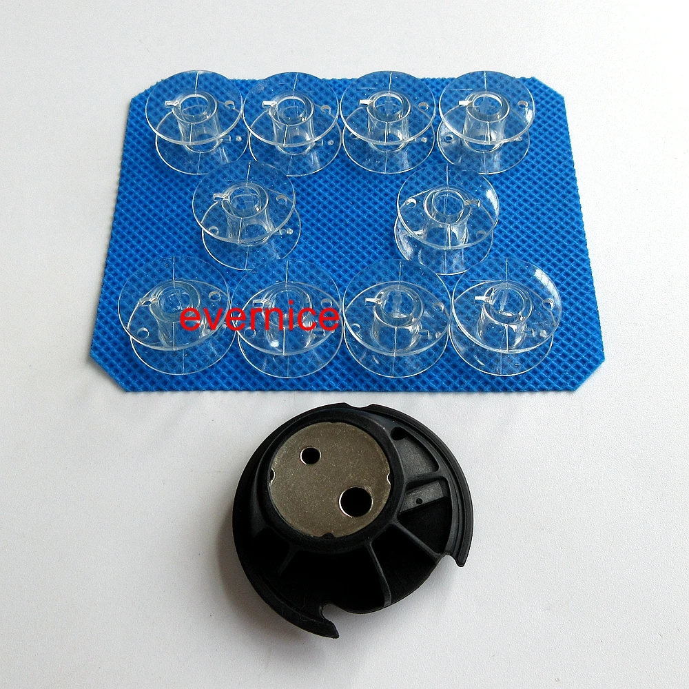 Bobbin Case+10 Bobbin For Bernette 65 90E Euro Pro Juki Pfaff White #Nb1275000