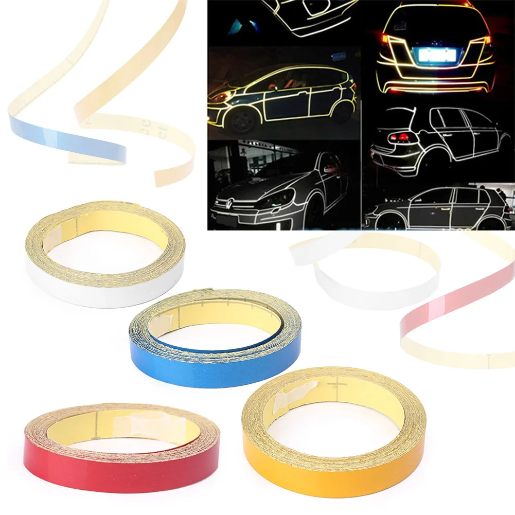 500cm*1cm Reflective Decorative Sticker Tape Car Truck Body Stripe DIY Self Adhesive Decal PVC Red Silver Blue Orange