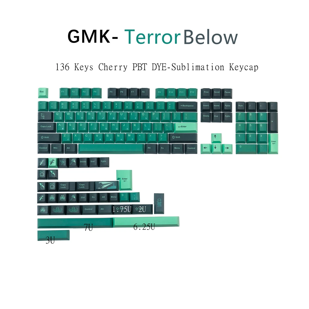 

GMK Terror Below Keycaps 136 Keys Cherry PBT DYE-Sublimation Keycap For MX Switch Mechanical Keyboard 60% 80% 100% Layout