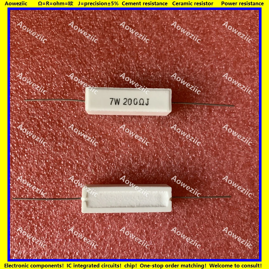 10ชิ้น/ล็อต7W200RJ 7W200ΩJ RX27-1 SQP แนวนอนซีเมนต์ความต้านทาน7W200ohm เซรามิคความต้านทานความแม่นยำ ± 5% Power ความต้านทาน