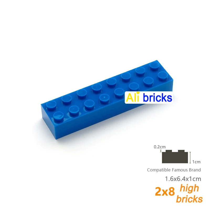 120pcs 2x8 Dot DIY Building Blocks Thick Educational Creative Toys for Children Figures Plastic Bricks Size Compatible With 3007