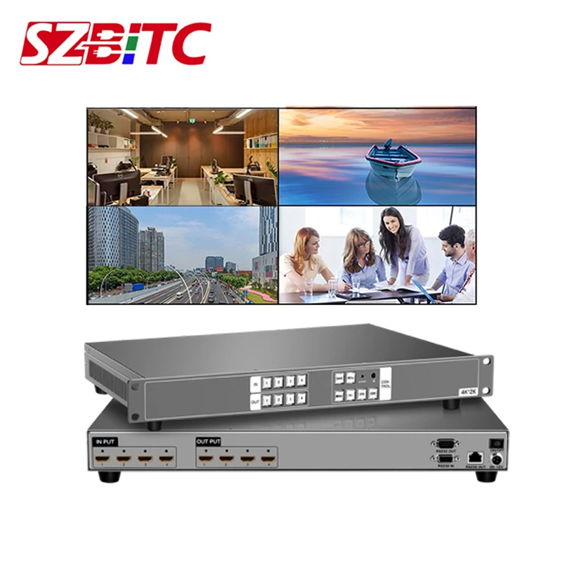 SZBITC 4k HDMI Matrix 4x4 8x8 12x12 16x16 Video Switching RS232 Visual Buttons with Remote Control