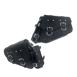 Bolsa de cuero impermeable para SILLÍN de motocicleta, bolsa lateral para herramientas, para Harley, Sportster, Honda, Suzuki, Yamaha y Kawasaki