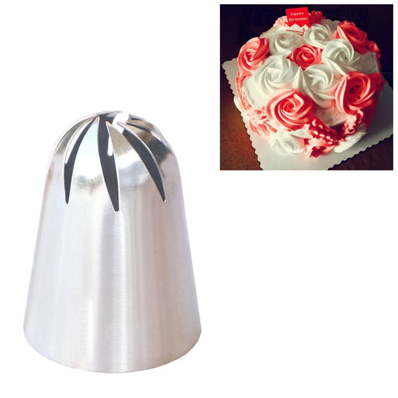 

#903 Large Rose Pastry Nozzles Stainless Steel Cake Fondant Decorating Tips Sugarcraft Baking Tools