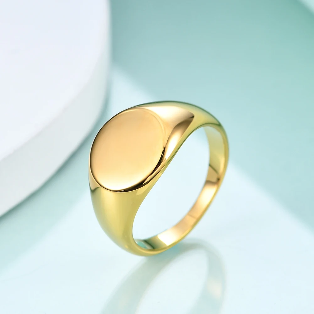 Customized Women Signet Ring Name Letter Pattern Logo Stainless Steel Rings Punk Candid Fashion Jewelry Male Wedding Accessories