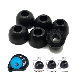 6Pcs Memory Foam Ear Tips Earpads Black 4.0mm Core With Buckle (L M S) For TWS In-ear Wireless Bluetooth Earphone Earbud Pads